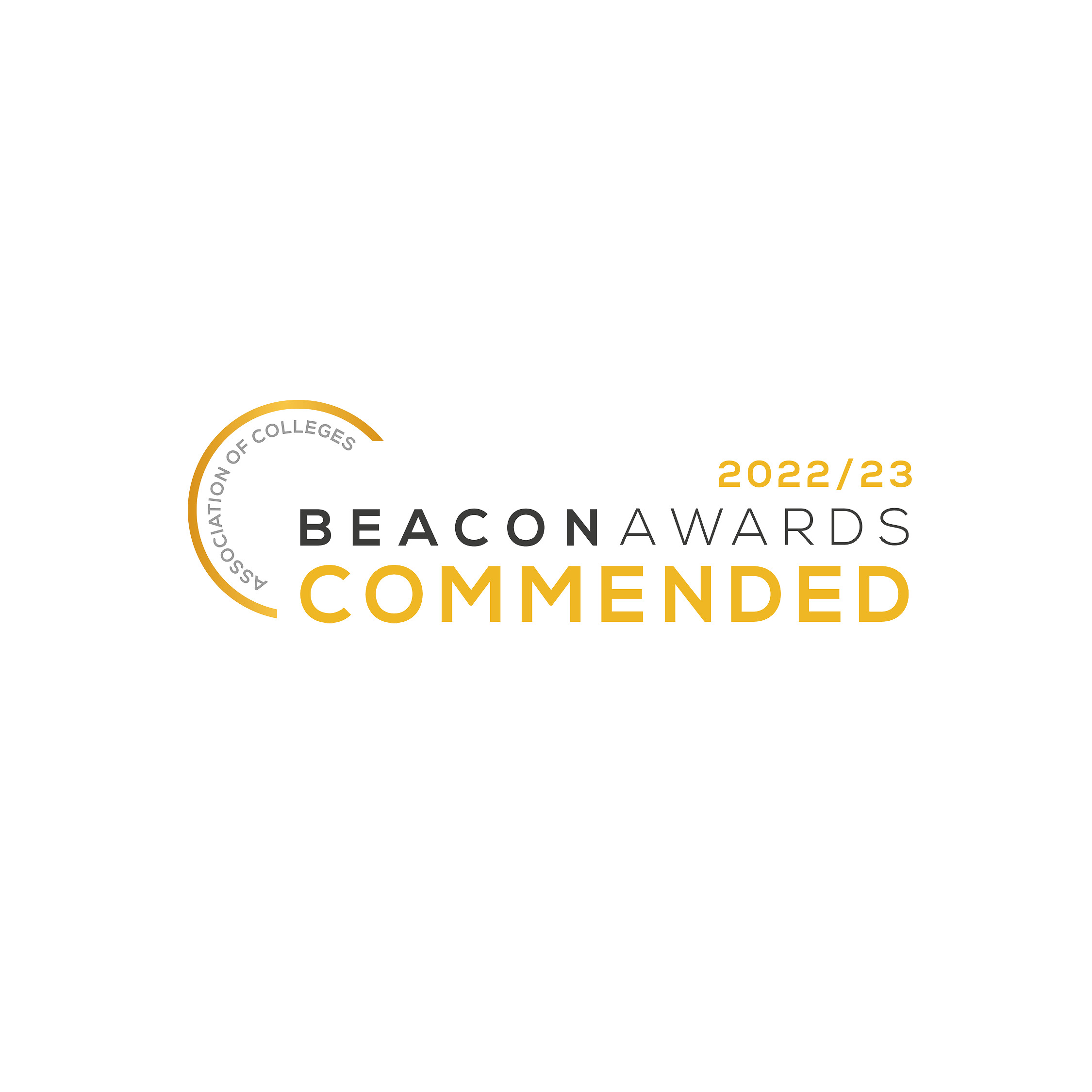 Beacon awards logo and list of nominated colleges
