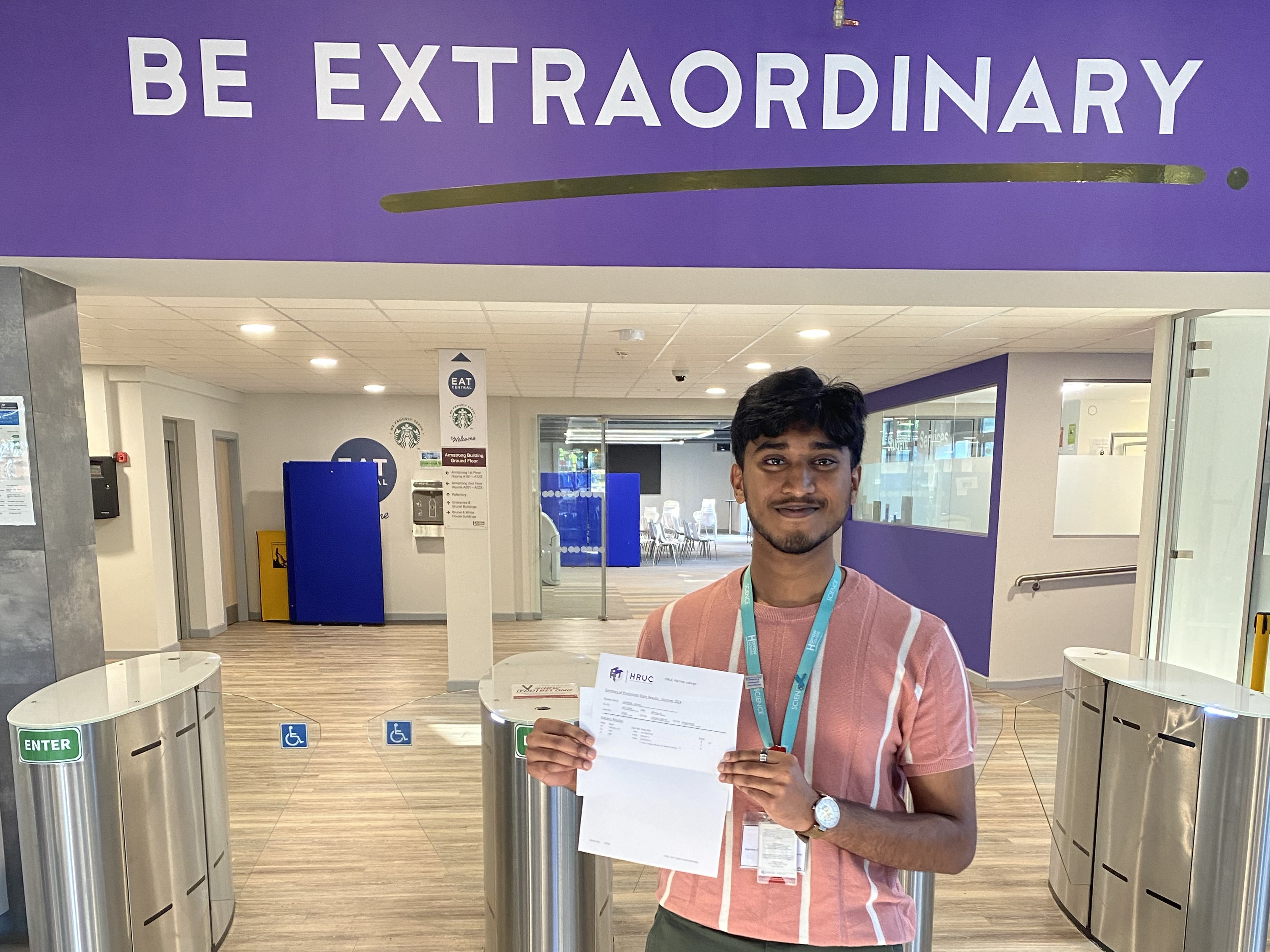 A-Level Student Sameer Celebrates his results